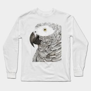 Grey parrot congo african timneh old word bird watercolor Long Sleeve T-Shirt